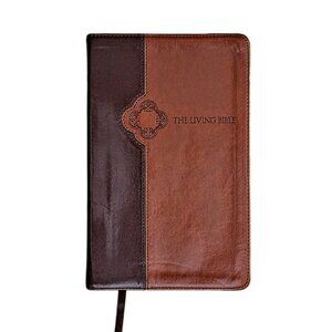 Living Bible TuTone Leather Like with Ribbon Marker Paraphrased GUC